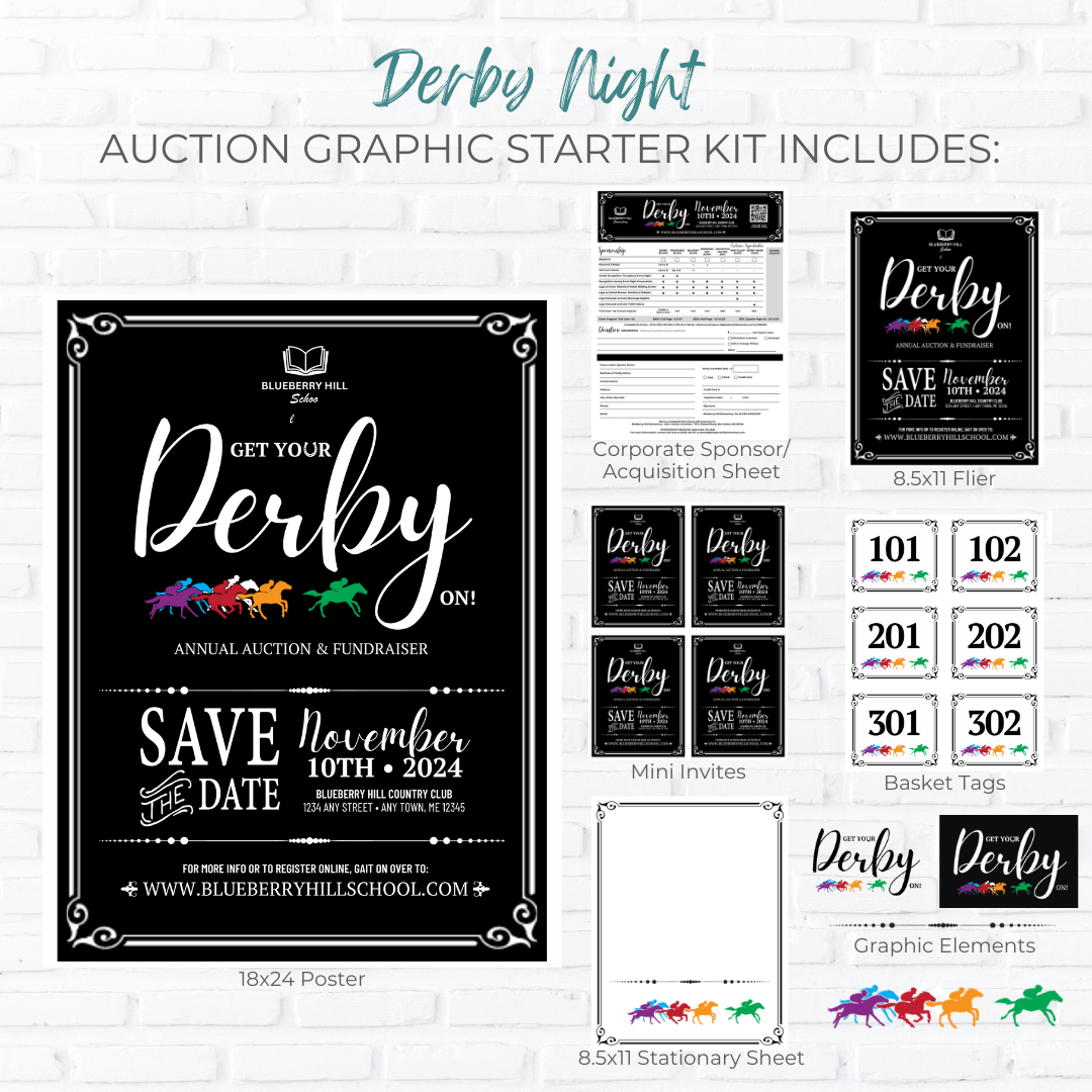 Derby Night Auction Fundraiser Graphic Starter Pack