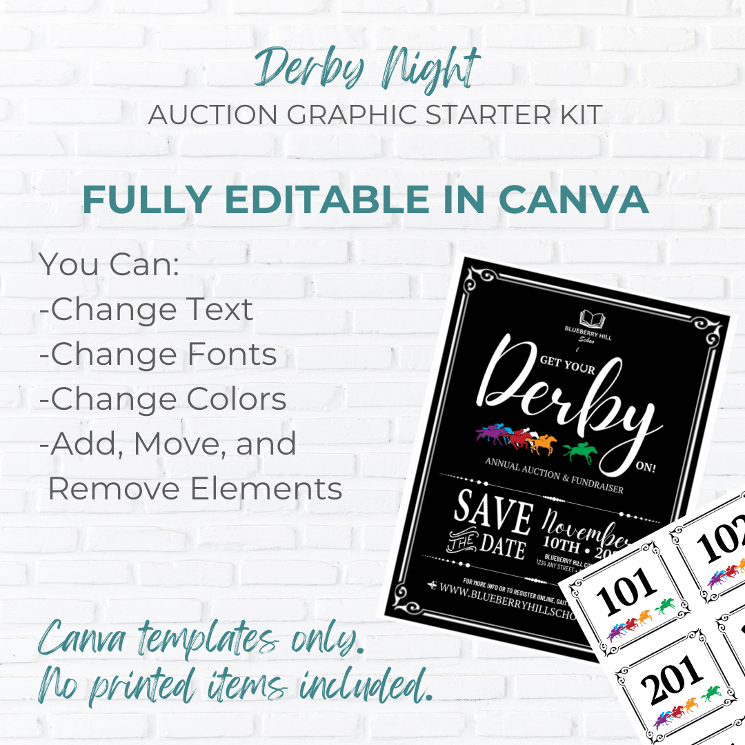 Derby Night Auction Fundraiser Graphic Starter Pack