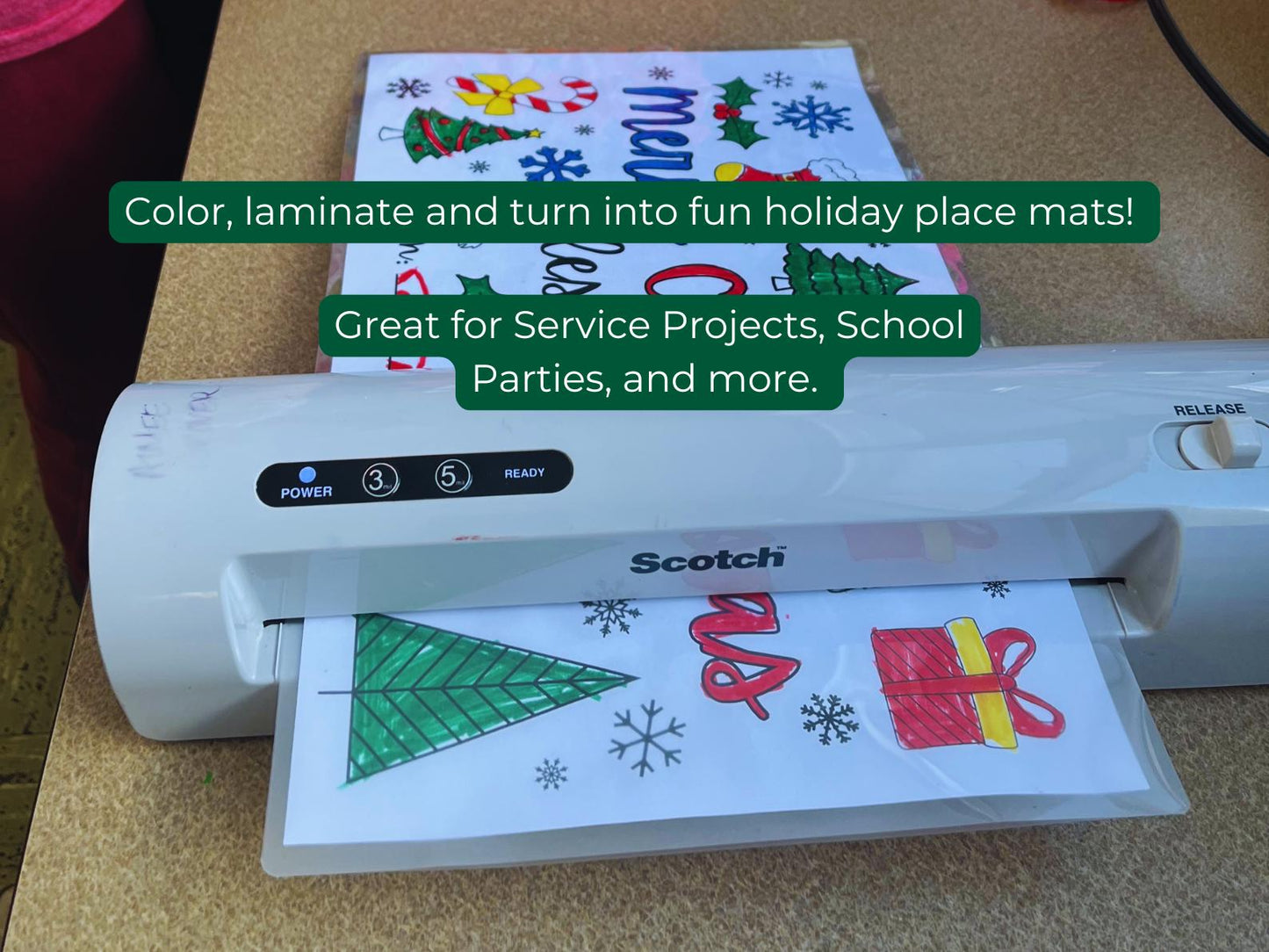 Christmas Tree Ornament Craft Placemat, Kids Holiday Activity (PDF Printable and Canva Template)