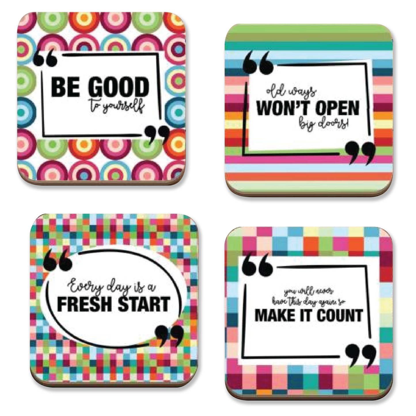 Colorful Quotations Coaster Collection 1