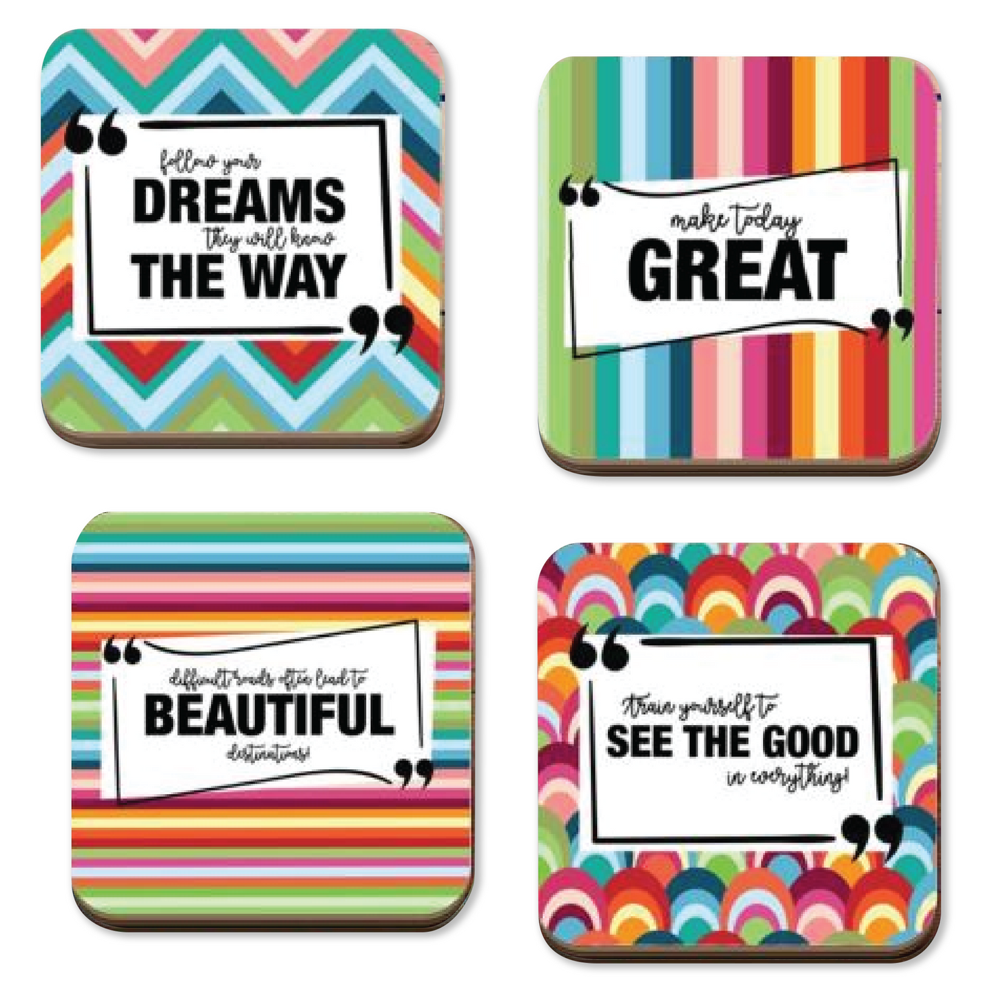 Colorful Quotations Coaster Collection 3