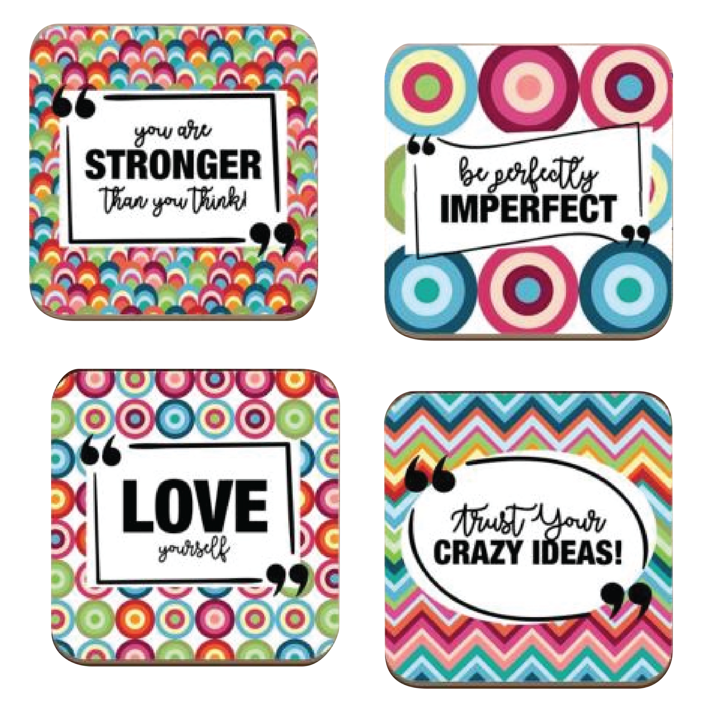 Colorful Quotations Coaster Collection 4