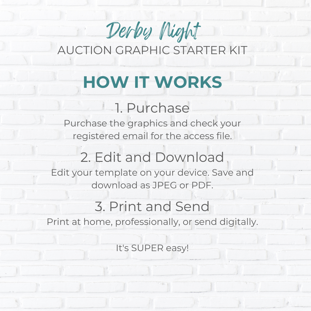 Derby Night Auction Fundraiser Graphic Starter Pack