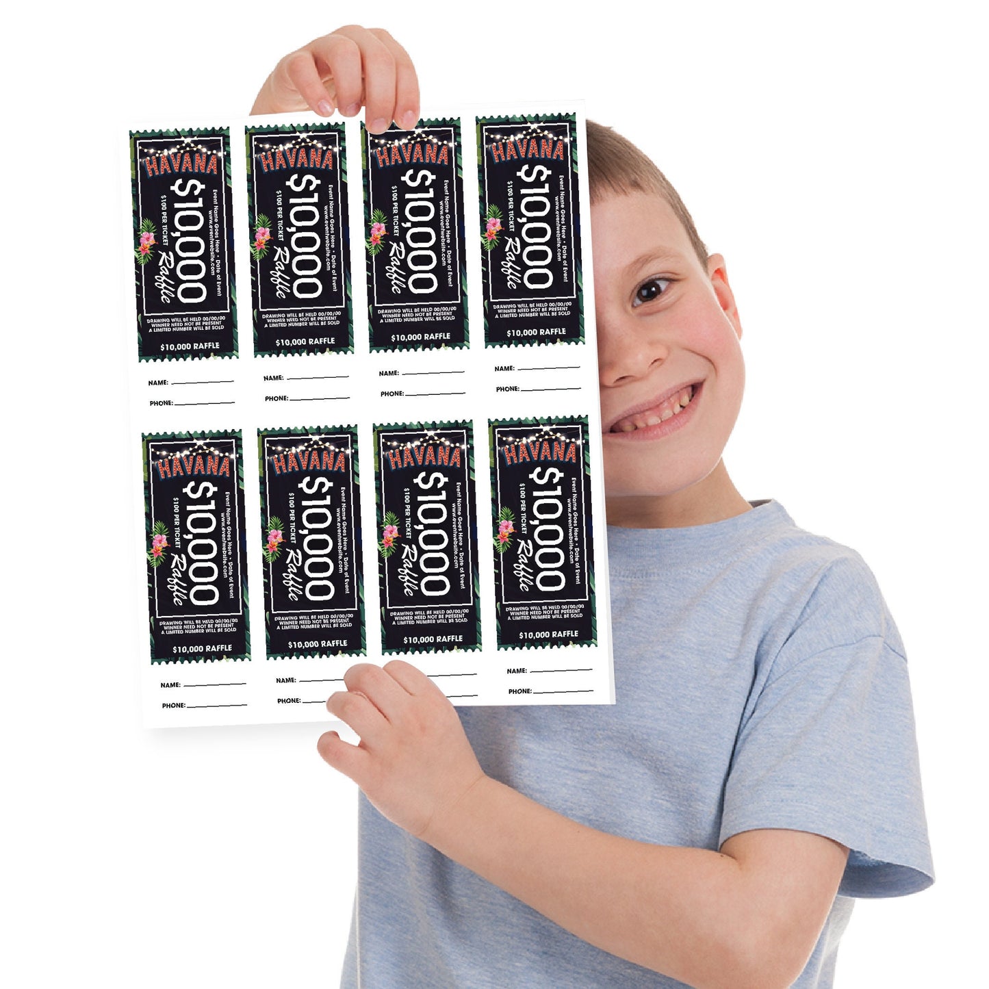 Havana Night Raffle Ticket, Digital Download, Editable Fundraising for Schools or Organizations