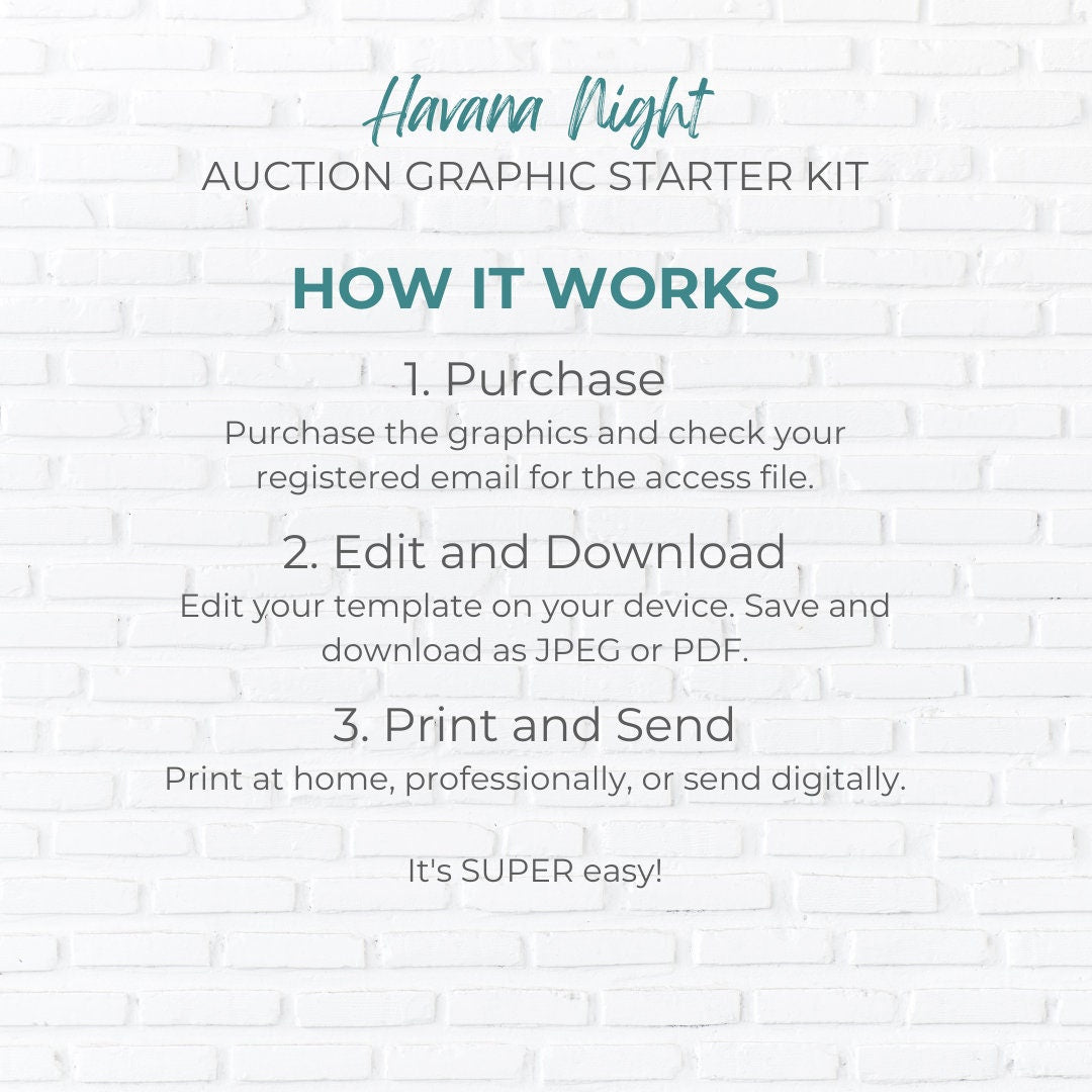 Havana Night Auction Fundraiser Graphic Starter Pack