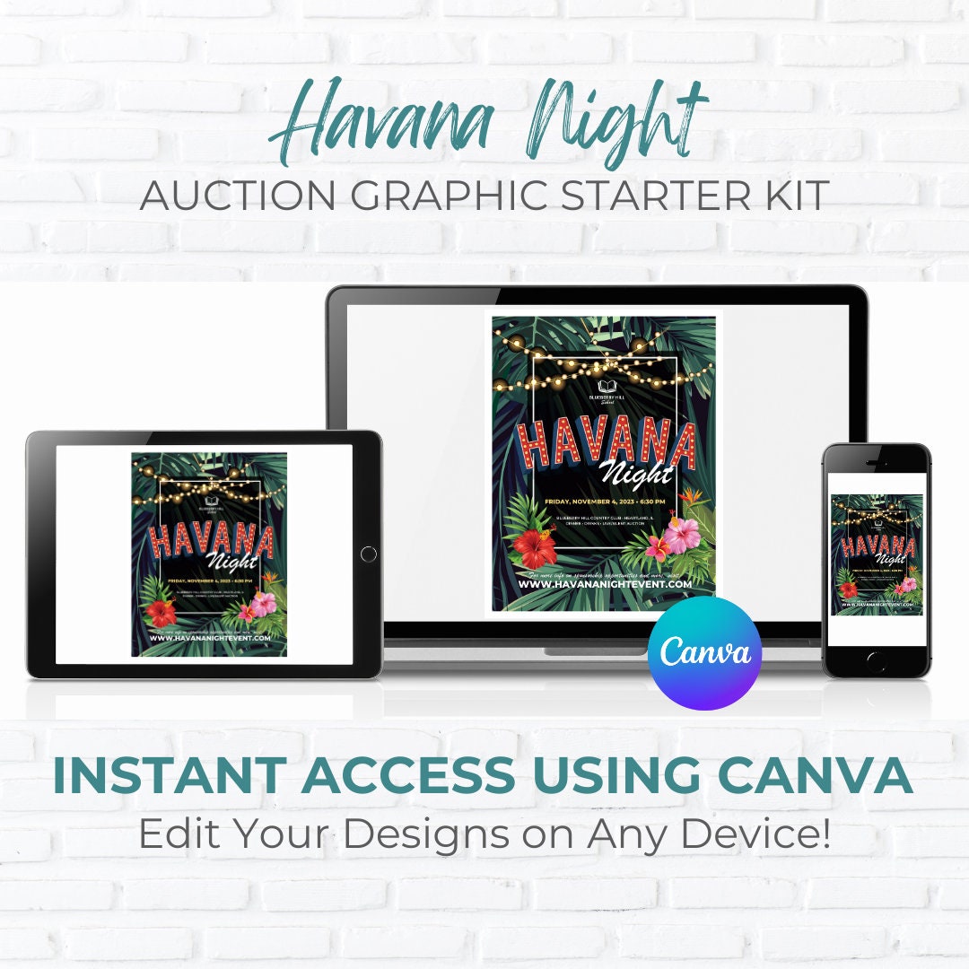 Havana Night Auction Fundraiser Graphic Starter Pack
