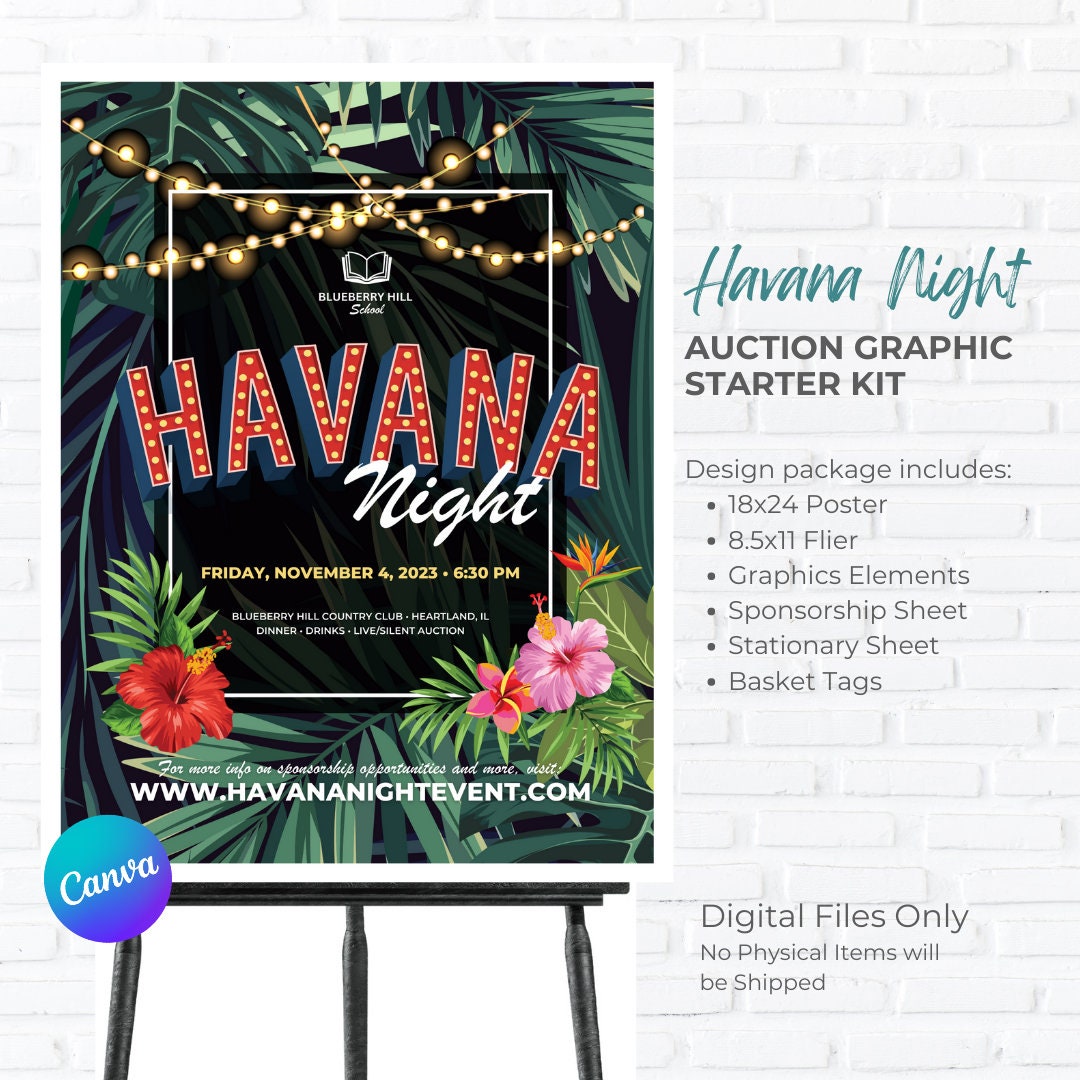 Havana Night Auction Fundraiser Graphic Starter Pack
