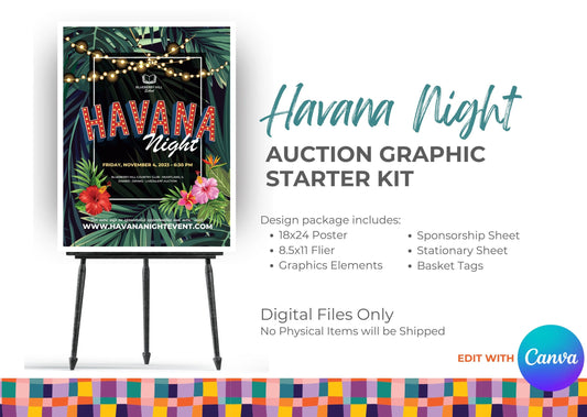 Havana Night Auction Fundraiser Graphic Starter Pack