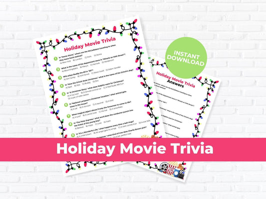 Christmas Movie Trivia Game: Holiday Party Fun (PDF Download)
