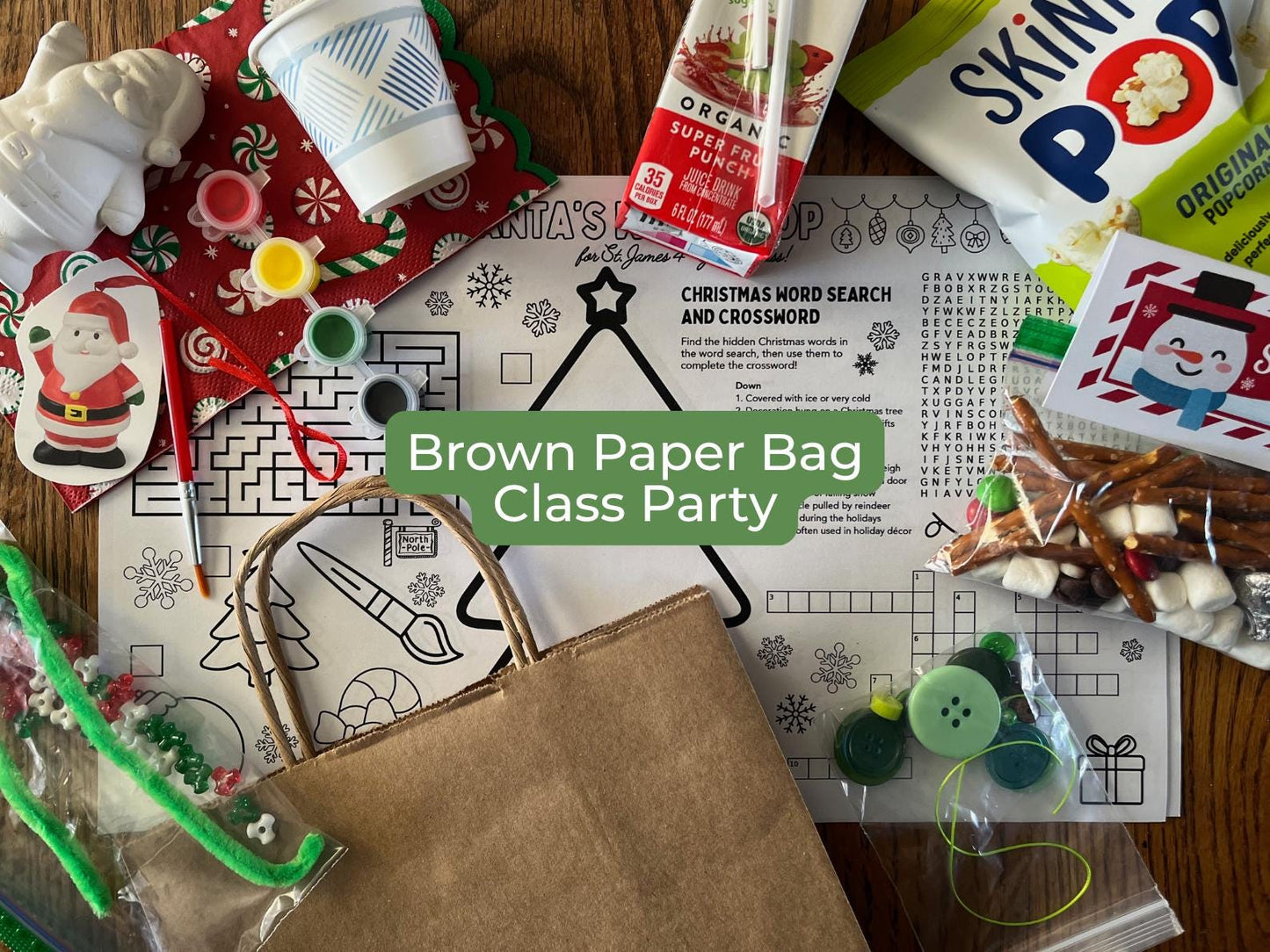 Christmas Activity Placemat | Santa's Worksheet, Games (Legal Size PDF & Canva Template)