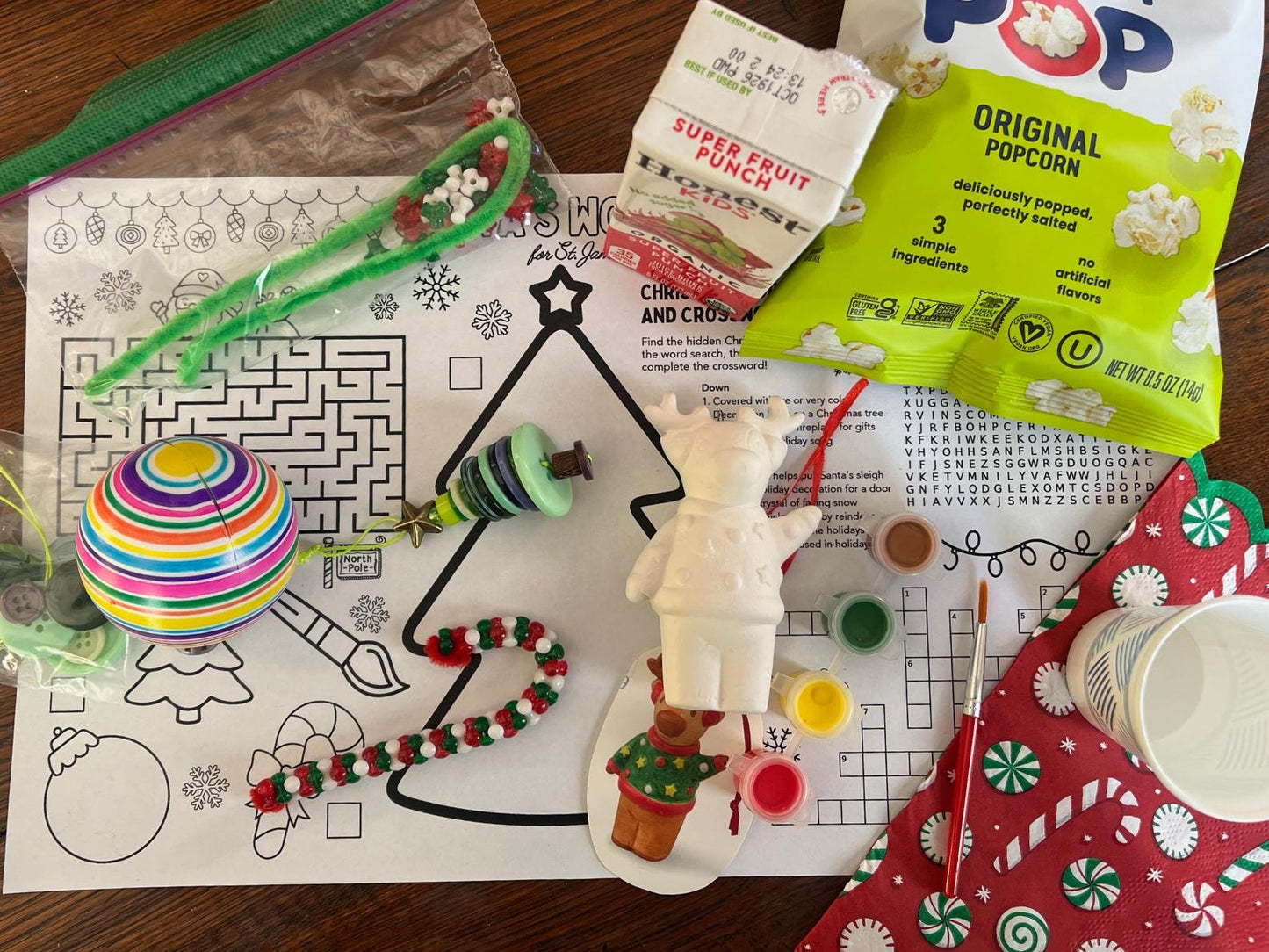Christmas Activity Placemat | Santa's Worksheet, Games (Legal Size PDF & Canva Template)
