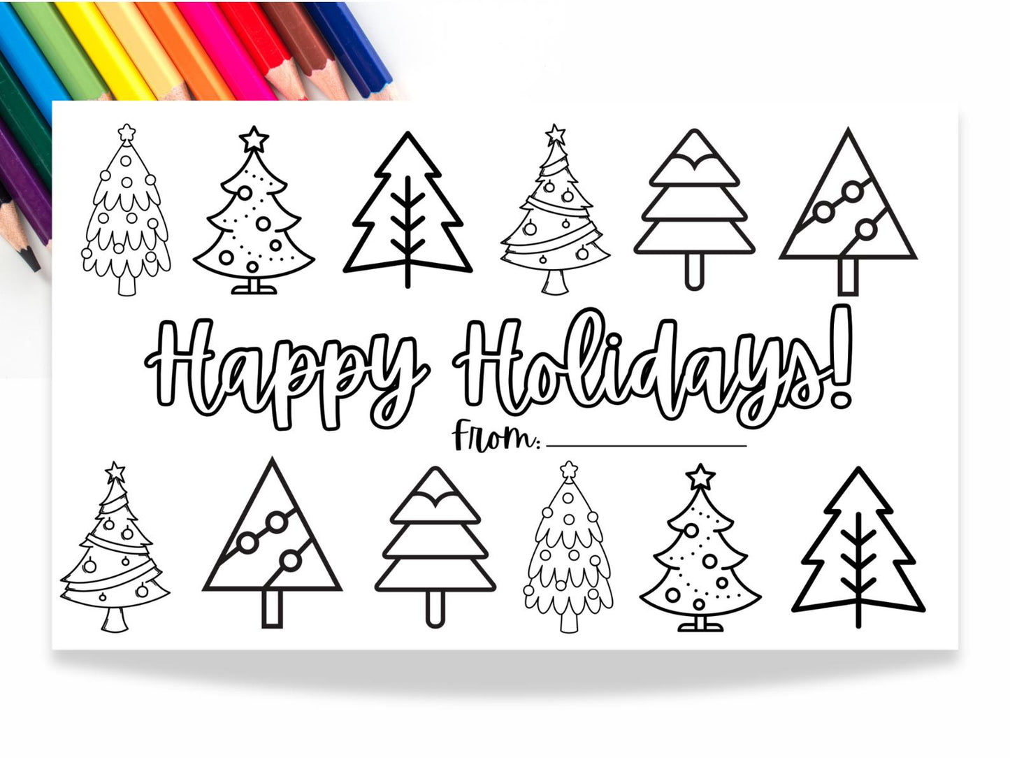 Christmas Holiday Blessings Coloring Placemats, Legal Size, PDF & Canva Template