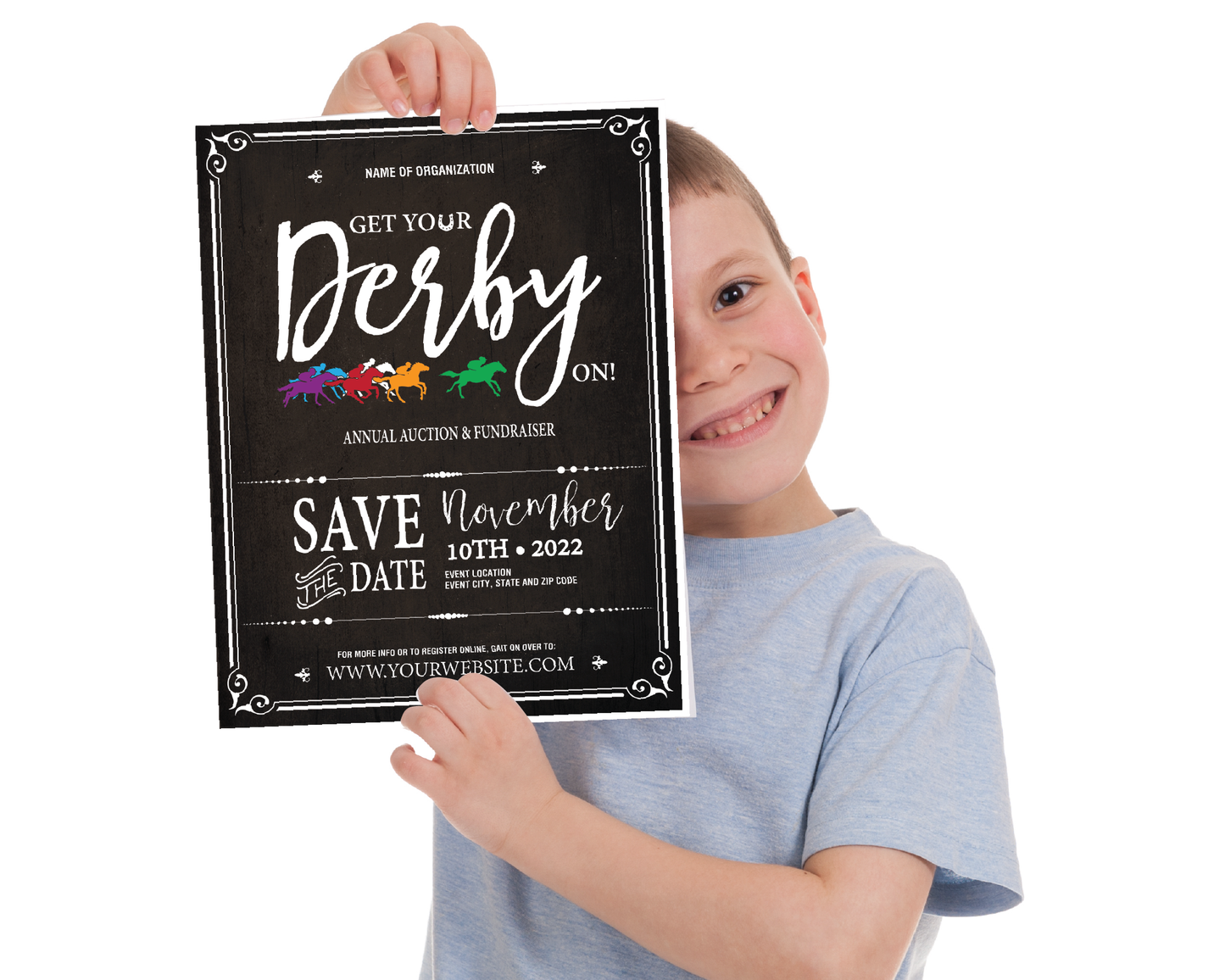 Get Your Derby On Fundraiser 8.5x11 Flyer, Digital Invite